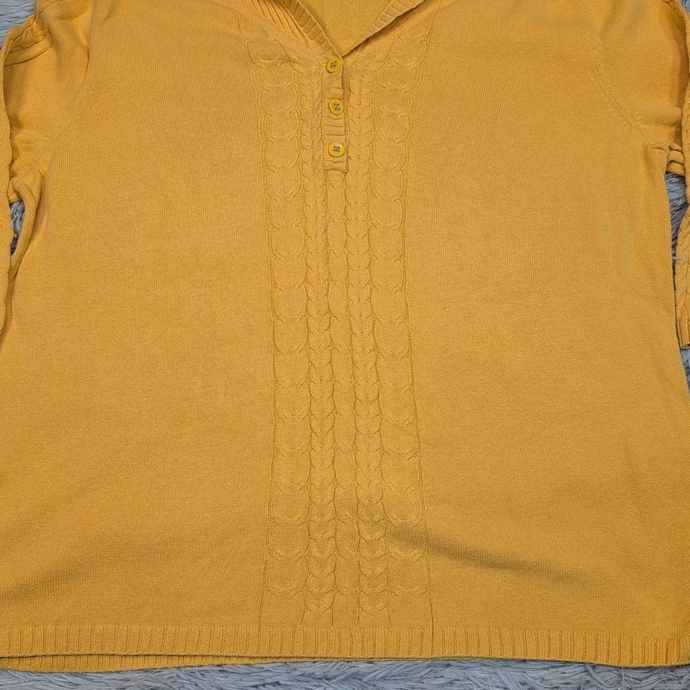 Christopher & Banks Shirt Womens XL Yellow  Casual Comfort Buttons‎ Lightweight - Picture 8 of 9
